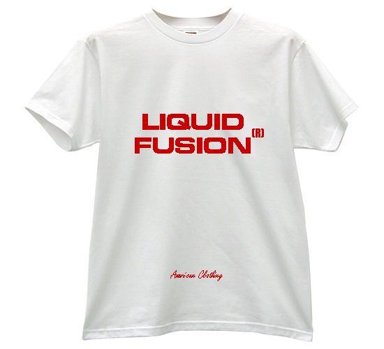  White T-Shirt with Liquid Fusion Letters